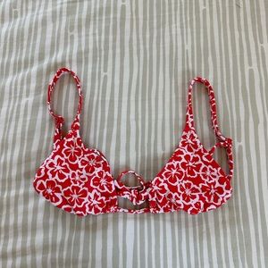 pacsun red flower bikini top